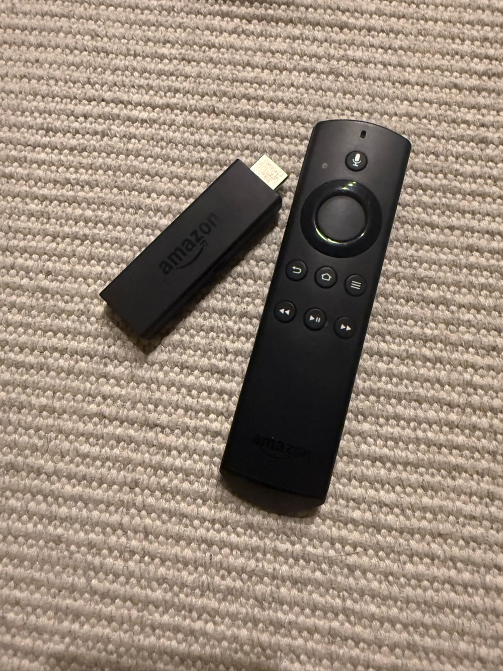 Amazon Black Media Streaming Stick and Remote